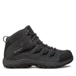 Trekkingi Columbia. Szare botki sznurowane Columbia, bez wzorów, bez obcasa, bez zapięcia. Za 449.99 zł.