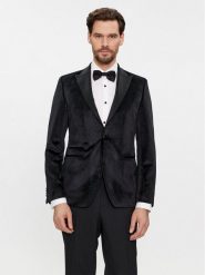 KARL LAGERFELD Marynarka 155270 541009 Czarny Slim Fit. Czarne garnitury KARL LAGERFELD, do pracy, m, bez wzorów, z syntetyku, biznesowe. Za 1,109.00 zł.