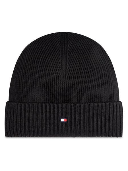 Tommy Hilfiger Czapka Flag AM0AM12796 Czarny. Czarne czapki zimowe Tommy Hilfiger, bez wzorów, z bawełny. Za 189.99 zł.