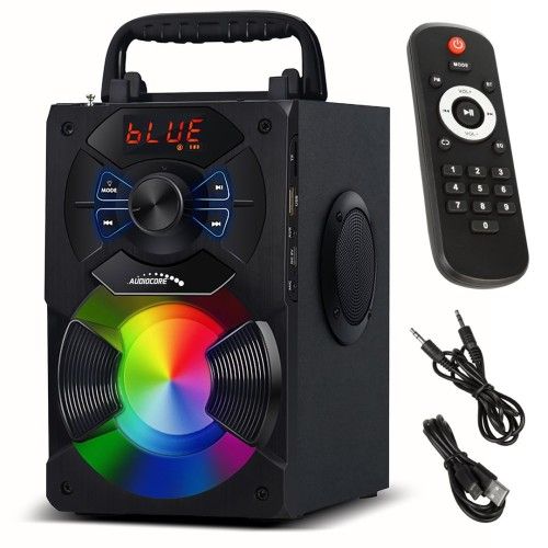 Głośnik przenośny bluetooth Audiocore, radio FM, wejście kart SD/MMC, AUX, USB, pilot, AC730. Głośniki przenośne No name. Za 144.99 zł.