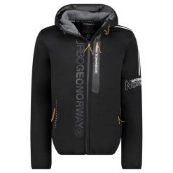 Bluza męska Geographical Norway FREESTYLE DB BLACK MEN 054, czarna. Brązowe bluzy z kapturem Geographical Norway, m, bez wzorów, z polaru. Za 169.00 zł.