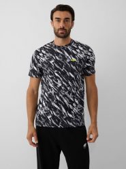 4F T-shirt regular z nadrukiem męski - czarny XL. Czarne t-shirty 4F, m, bez wzorów, z bawełny, bez kołnierzyka, bez ramiączek. Za 89.99 zł.