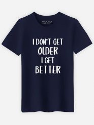 WOOOP Koszulka "I don't get older" w kolorze granatowym rozmiar: L. Niebieskie bezrękawniki Wooop, l, bez wzorów, bez kołnierzyka, bez ramiączek. Za 92.86 zł.