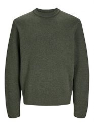 Jack & Jones Sweter "Milano" w kolorze ciemnozielonym rozmiar: S. Zielone swetry nierozpinane Jack & Jones, s, bez wzorów, z bawełny, bez kołnierzyka, bez ramiączek. Za 88.02 zł.