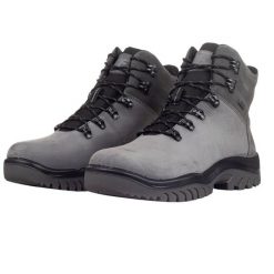 Męskie Skórzane Buty Turystyczne H255. Szare buty turystyczne 4F, bez wzorów, bez zapięcia. Za 591.99 zł.