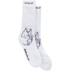 Skarpety Rip N Dip Lord Nermal White. Czarne skarpety RIPNDIP, bez wzorów. Za 109.98 zł.