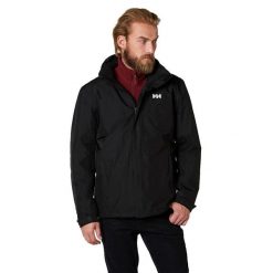 Kurtka przeciwdeszczowa męska Helly Hansen DUBLINER INSULATED. Czarne kurtki Helly Hansen, m, bez wzorów, z syntetyku, bez kaptura. Za 993.00 zł.