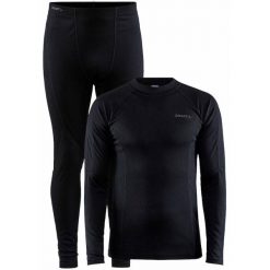 Zestaw bielizny Craft Core Warm. Czarne bielizna termoaktywna Craft, l, bez wzorów, z materiału, bez ramiączek, narciarskie. Za 346.12 zł.