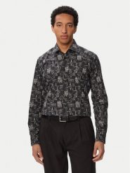 KARL LAGERFELD Koszula 605000 563613 Czarny Regular Fit. Czarne koszule KARL LAGERFELD, m, bez wzorów, z bawełny, bez kołnierzyka, bez ramiączek. Za 699.99 zł.