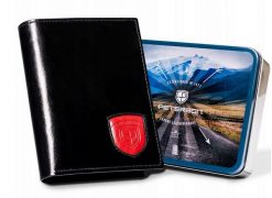 Portfel męski Peterson [D] PTN 22308-VT-T czarny. Czarne portfele Peterson, bez wzorów, ze skóry. Za 105.99 zł.