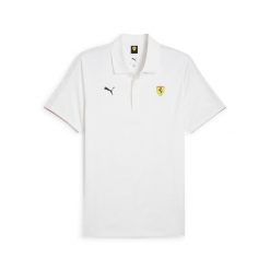 Polo Puma Ferrari Race Cloudspun. Białe koszulki polo Puma, m, bez wzorów, bez kołnierzyka, bez ramiączek. W wyprzedaży za 220.50 zł.