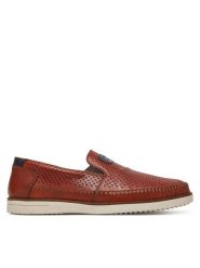 Rieker Półbuty B2356-24 Brązowy. Brązowe eleganckie półbuty Rieker, bez wzorów, z materiału, bez obcasa, bez zapięcia. Za 399.99 zł.