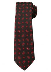 Męski Krawat, Czerwony Wzór PAISLEY - 6 cm - Angelo di Monti, Ciemnoczerwony. Czerwone krawaty i muchy Angelo di Monti, bez wzorów. Za 45.00 zł.