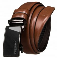 Pasek męski Peterson PTN A003 BROWN brązowy. Brązowe paski Peterson, bez wzorów, z jeansu. Za 79.99 zł.