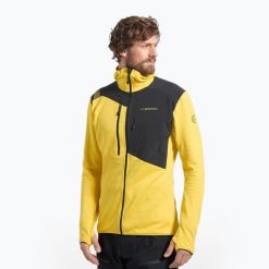 Bluza termoaktywna meska La Sportiva Lucendro Thermal Hoody. Żółte bielizna termoaktywna La Sportiva, bez wzorów, bez ramiączek, trekkingowe. Za 739.99 zł.
