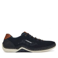 Półbuty Rieker. Czarne eleganckie półbuty Rieker, bez wzorów, bez obcasa, bez zapięcia. Za 359.99 zł.