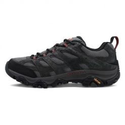 Buty trekkingowe męskie Merrell Moab 3 Ventilator. Szare trekkingi Merrell, bez wzorów, z gumy, bez zapięcia. Za 585.00 zł.