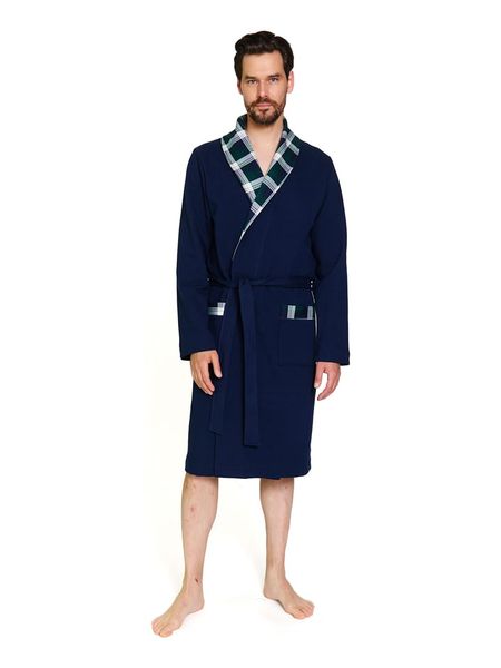 Doctor Nap Szlafrok w kolorze granatowym rozmiar: 3XL. Niebieskie szlafroki Doctor Nap, xl, bez wzorów, z bawełny, bez ramiączek, bez kaptura. Za 167.99 zł.