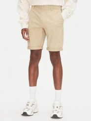 Tommy Jeans Szorty materiałowe Scanton DM0DM21950 Beżowy Slim Fit. Brązowe szorty Tommy Jeans, m, bez wzorów, z bawełny. Za 269.99 zł.