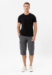 Szorty bojówki z paskiem P-ERGS. Szare joggery i bojówki Volcano, m, bez wzorów, z bawełny. Za 169.99 zł.