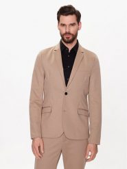 Lindbergh Marynarka 30-32035 Beżowy Slim Fit. Brązowe garnitury Lindbergh, m, bez wzorów, z syntetyku. Za 399.99 zł.