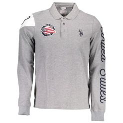 Koszulka polo w kolorze jasnoszarym. Bezrękawniki marki US POLO, Love Moschino. W wyprzedaży za 419.95 zł.