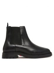 Tommy Hilfiger Sztyblety Corporate Casual Lth Chelsea FM0FM05966 Czarny. Czarne botki sznurowane Tommy Hilfiger, bez wzorów, ze skóry, bez obcasa, bez zapięcia. Za 649.99 zł.