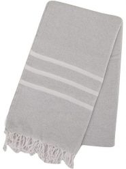 Towel to Go Chusta hammam w kolorze jasnoszaro-białym - 180 x 100 cm rozmiar: onesize. Białe szaliki Towel to Go, bez wzorów, z bawełny. Za 60.99 zł.