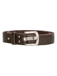 HIDE & STITCHES Skórzany pasek "Midland" w kolorze ciemnobrązowym rozmiar: onesize. Brązowe paski HIDE & STITCHES, bez wzorów, z materiału. Za 61.02 zł.