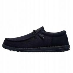 HeyDude Męskie Mokasyny Wally Funk Mono. Niebieskie mokasyny Hey dude, bez wzorów, z materiału, bez obcasa, bez zapięcia. Za 299.00 zł.