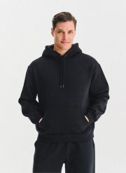 PAKO LORENTE - Czarna bluza dresowa z kapturem. Czarne bluzy z kapturem Pako Lorente, m, bez wzorów, z bawełny, z kapturem. Za 199.99 zł.