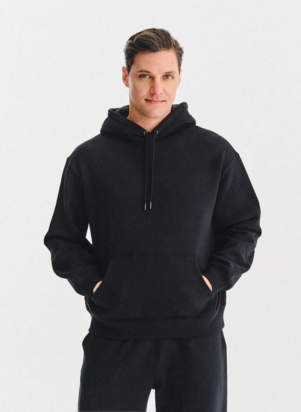 PAKO LORENTE - Czarna bluza dresowa z kapturem. Czarne bluzy z kapturem Pako Lorente, m, bez wzorów, z bawełny, z kapturem. Za 99.99 zł.