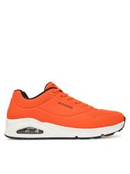 Skechers Sneakersy Uno - Stand On Air 52458/ORBK Pomarańczowy. Brązowe buty sportowe casual Skechers, bez wzorów, ze skóry, bez zapięcia. Za 249.99 zł.