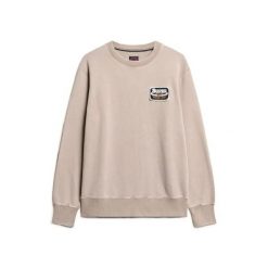 Luźna bluza Superdry Mechanic. Brązowe bluzy Superdry, m, bez wzorów, bez kaptura. Za 340.40 zł.