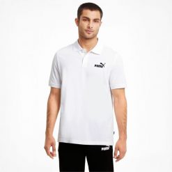 Polo Puma Essential Pique. Białe koszulki polo Puma, m, bez wzorów, z bawełny, bez kołnierzyka, bez ramiączek, na golfa. Za 99.00 zł.