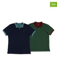 The Time of Bocha Koszulki polo (2 szt.) w kolorze granatowym i zielonym rozmiar: L. Niebieskie koszulki polo The Time of Bocha, l, bez wzorów, z bawełny, bez kołnierzyka, bez ramiączek. Za 165.99 zł.