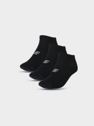 4F Skarpety casual przed kostkę (3-pack) męskie - czarne 39-42. Czarne skarpety 4F, bez wzorów, z bawełny. Za 44.99 zł.