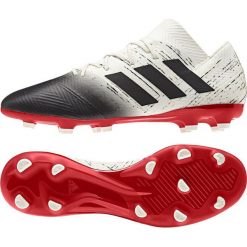 Buty piłkarskie adidas Nemeziz 18.2 Fg M D97980. Białe odzież kompresyjna Adidas, l, bez wzorów, z materiału, do piłki nożnej. W wyprzedaży za 559.00 zł.