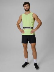 4F Spodenki do biegania szybkoschnące męskie - czarne L. Czarne krótkie spodenki sportowe 4F, l, bez wzorów, z tkaniny, z podwyższonym stanem. Za 149.99 zł.