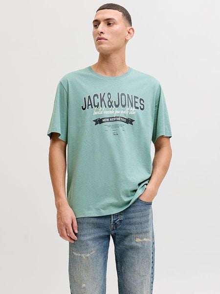 Jack & Jones Koszulka "Logo" w kolorze turkusowym rozmiar: M. Niebieskie bezrękawniki Jack & Jones, m, bez wzorów, z bawełny, bez kołnierzyka, bez ramiączek. Za 48.28 zł.