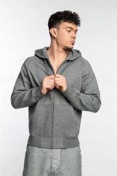 BLUZA MĘSKA ROZPINANA CARHARTT I033664-00CXX (S) KOLOR SZARY. Szare bluzy bez kaptura Carhartt, l, bez wzorów, z bawełny, bez kaptura. Za 219.00 zł.