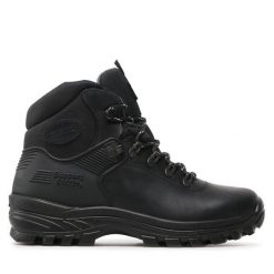 Trekkingi Grisport. Czarne botki sznurowane Grisport, bez wzorów, bez obcasa, bez zapięcia. Za 279.99 zł.