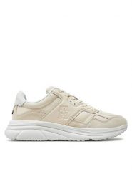 Tommy Hilfiger Sneakersy Modern Runner Best Lth Mix FM0FM04938 Beżowy. Brązowe buty sportowe casual Tommy Hilfiger, bez wzorów, ze skóry, bez zapięcia. Za 614.83 zł.