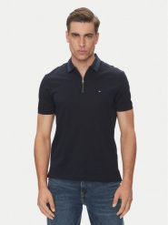Tommy Hilfiger Polo MW0MW38473 Granatowy Regular Fit. Niebieskie koszulki polo Tommy Hilfiger, l, bez wzorów, z bawełny, bez kołnierzyka, bez ramiączek. Za 379.99 zł.