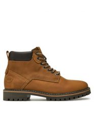 Jack&Jones Trzewiki Queensway 12257998 Brązowy. Brązowe botki sznurowane Jack&Jones, bez wzorów, ze skóry, bez obcasa, bez zapięcia. Za 449.99 zł.