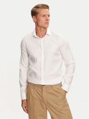 Calvin Klein Koszula K10K113528 Biały Slim Fit. Białe koszule CALVIN KLEIN, m, bez wzorów, z bawełny, bez kołnierzyka, bez ramiączek. Za 229.99 zł.