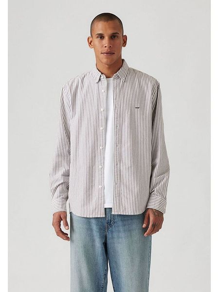 Levi´s Koszula - Relaxed fit - w kolorze biało-antracytowym rozmiar: M. Białe koszule m, bez wzorów, z bawełny, bez kołnierzyka, bez ramiączek. Za 113.63 zł.