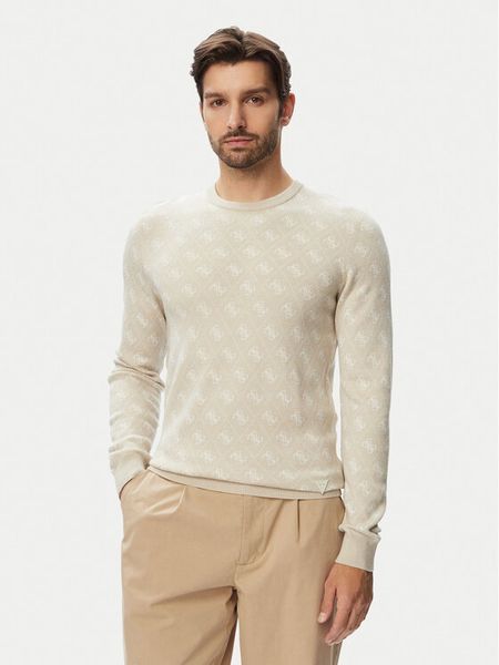 Guess Sweter M6YR11 Z0916 Beżowy jasny Regular Fit. Brązowe swetry rozpinane Guess, m, z aplikacjami, z syntetyku, bez kołnierzyka, bez ramiączek. Za 434.99 zł.