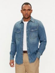 G-Star Raw Koszula jeansowa Dakota D23616-D252 Niebieski Regular Fit. Niebieskie koszule G-Star Raw, l, bez wzorów, z bawełny, bez kołnierzyka, bez ramiączek. Za 339.99 zł.