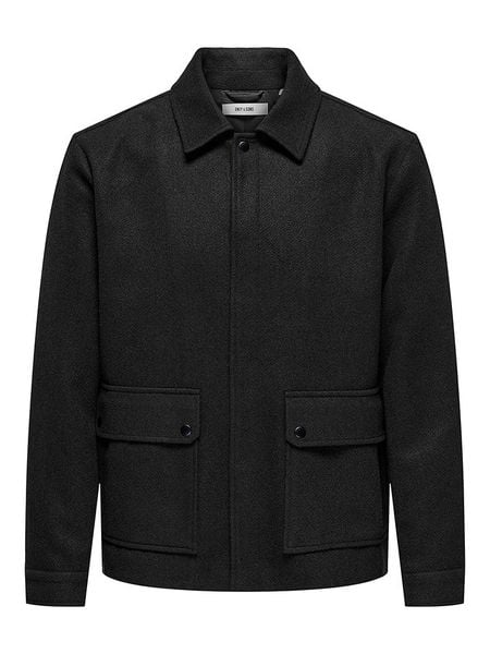 ONLY & SONS Kurtka koszulowa "Ponnor" w kolorze czarnym rozmiar: XXL. Czarne kurtki Only & Sons, xxl, bez wzorów, bez kaptura. Za 161.34 zł.